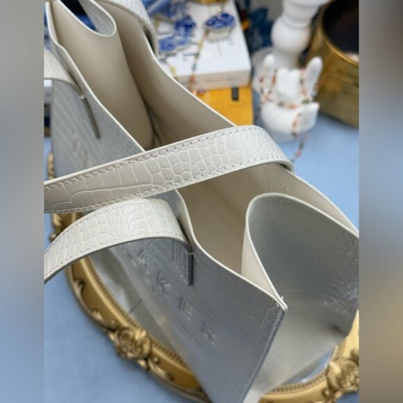🆕 TED BAKER 🧿 NWOT REPTCON White Croc-Embossed Small Icon Tote Bag - Picture 10 of 15
